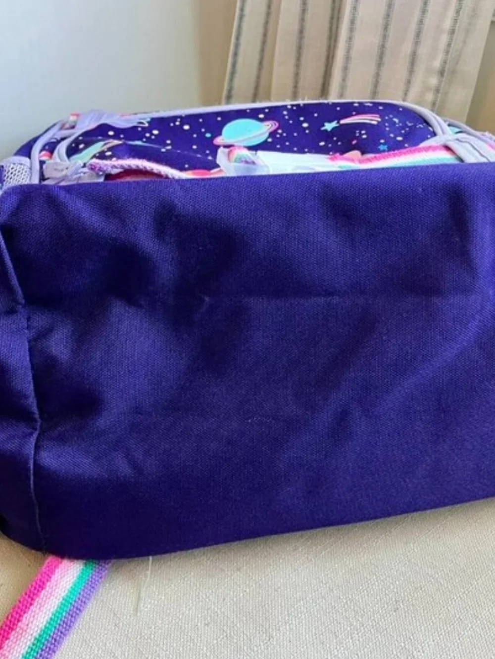 Pottery Barn Kids -Space Print Purple Large Backpack & Lunchbox Set